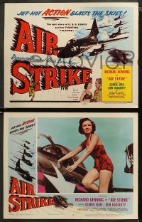 5t0028 AIR STRIKE 8 LCs 1955 Uncle Sam's dynamite Navy, jet-hot ACTION blasts the skies!