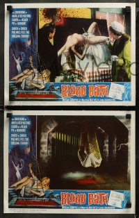 5t0058 BLOOD BATH 8 LCs 1966 AIP, William Campbell, Marrisa Mathes, Lori Saunders, cool border art!