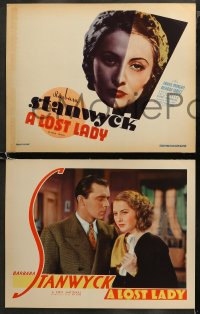 5t0177 LOST LADY 8 LCs 1934 Barbara Stanwyck is unlucky in love, Frank Morgan, beyond rare cards!