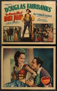 5t0232 PRIVATE LIFE OF DON JUAN 8 LCs 1934 Douglas Fairbanks & Merle Oberon, ultra rare complete set!