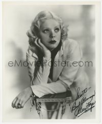 5y0750 ALICE FAYE signed 8x9.75 REPRO still 1980s close up of the leading lady leaning on pedestal!