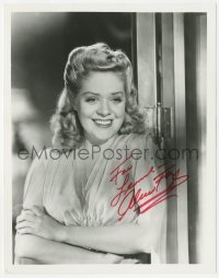 5y0746 ALICE FAYE signed 8x10 REPRO still 1980s close up smiling portrait standing in doorway!