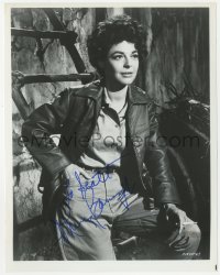 5y0754 ANNE BANCROFT signed 8x10 REPRO still 1980s great portrait in leather jacket from 7 Women!