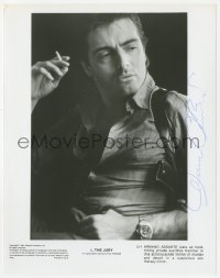 5y0385 ARMAND ASSANTE signed 8x10 still 1981 great smoking portrait from I, The Jury!