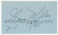 5y0614 ANN MILLER signed 3x5 index card 1981 it can be framed & displayed with a repro!