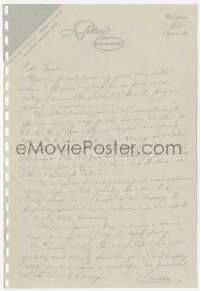 5y0161 ANDREA LEEDS signed letter 1940s long handwritten letter telling what's kept her busy!