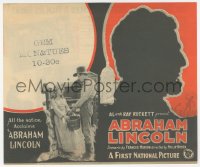 5z0427 ABRAHAM LINCOLN herald 1924 George A. Billings in The Dramatic Life of Abraham Lincoln, rare!