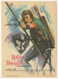 5z0877 ADVENTURES OF ROBIN HOOD Spanish herald R1964 great MCP art of Errol Flynn as Robin Hood!