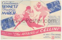 5z0432 AFFAIRS OF CELLINI herald 1934 Constance Bennett demanded Fredric March's head & lost her own!