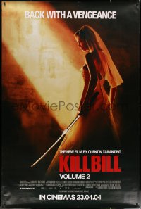 6a0346 KILL BILL: VOL. 2 DS English bus stop 2004 Thurman w/katana is back w/ vengeance, Tarantino!