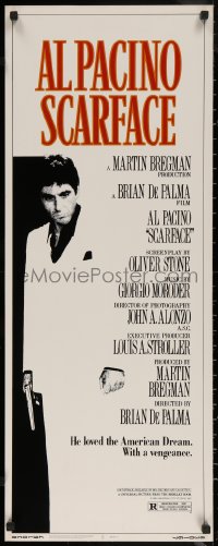 6a0073 SCARFACE insert 1983 Al Pacino as Tony Montana, directed by Brian De Palma, Oliver Stone