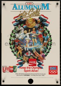 6a0078 COCA-COLA 18x36 special poster 1985 Turn Aluminum into Gold, keep the Olympic spirit alive!