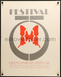 6a0079 FESTIVAL 22x28 special poster 1975 arts and crafts show, cool art of orange butterfly!