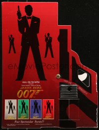 6a0067 JAMES BOND standee 1996 cool silhouettes of the master spy with gun, wacky cologne display!