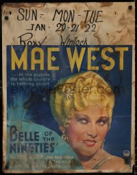 6a0007 BELLE OF THE NINETIES jumbo WC 1934 great close-up sexy art of Mae West!