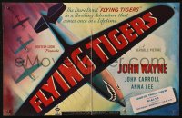 6b0023 FLYING TIGERS English trade ad 1943 John Wayne, different art of diving fighter plane!