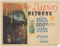 6c0008 ARSENE LUPIN RETURNS TC 1938 artwork of master jewel thief signing his name at robbery!