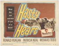 6c0080 HASTY HEART TC 1950 patient Ronald Reagan & nurse Patricia Neal help dying Richard Todd!