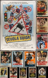 6d0027 LOT OF 13 FOLDED ITALIAN TWO-PANELS 1960s-1980s great images from a variety of movies!