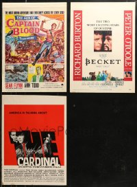 6d0022 LOT OF 3 TRIMMED WINDOW CARDS 1963-1964 Son of Captain Blood, Becket, The Cardinal!