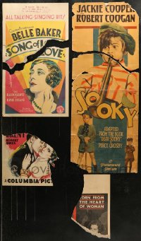 6d0021 LOT OF 3 WINDOW CARDS AND 1 FORMERLY FOLDED INSERT 1920s-1930s Jackie Cooper in Sooky & more!