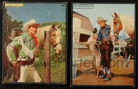 6d0077 LOT OF 2 ROY ROGERS JIGSAW PUZZLES 1947-1949 great images with his horse Trigger!