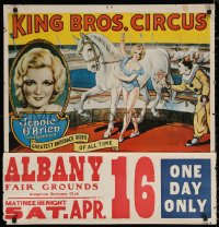 6f0075 KING BROS CIRCUS 21x28 circus poster 1960s cool image from 1935 poster w/ Jeannie O'Brien!