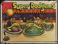 6f0076 SUPER DODGEMS 30x40 English circus poster 1930s cool art of people driving bumper cars!