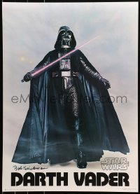 6f0046 DARTH VADER signed 20x28 commercial poster 1977 by Bob Seidemann, w/ lightsaber activated!