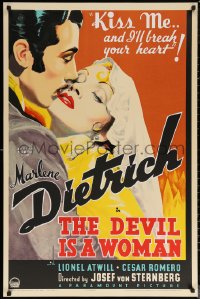 6f0003 DEVIL IS A WOMAN style B S2 poster 2001 best art of Marlene Dietrich, she'll break your heart!