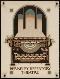 6f0054 BERKELEY REPERTORY THEATRE 18x24 art print 1977 cool art of typewriter by David Lance Goines!