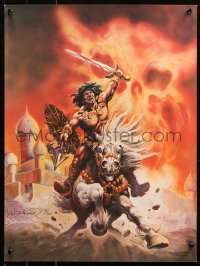 6f0017 FRANK BRUNNER signed #274/600 16x22 art print 1976 wild fantasy art of warrior and horse!