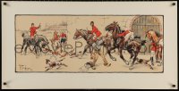 6f0061 LE DEPART 20x39 French art print 1900s great art of riders on horseback by Fluechmagre!