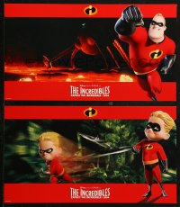 6g0039 INCREDIBLES 8 LCs 2004 Disney/Pixar animated superhero family, cool widescreen images!
