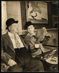 6g0015 LAUREL & HARDY 12x15 English still 1952 Stan uses hot water bottle to make Ollie some tea!
