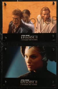 6h0058 ATTACK OF THE CLONES 8 French LCs 2002 Star Wars, Christensen & Natalie Portman!