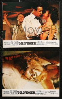 6h0067 GOLDFINGER 8 French LCs R1970s great images of Sean Connery as James Bond 007!