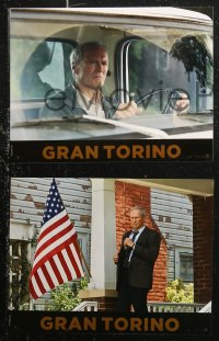 6h0068 GRAN TORINO 8 French LCs 2009 great images of cranky old man Clint Eastwood!