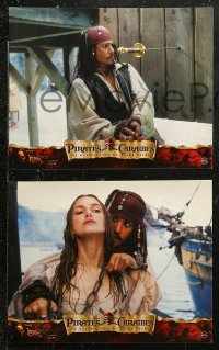 6h0078 PIRATES OF THE CARIBBEAN 8 French LCs 2003 Johnny Depp as Jack Sparrow, Keira Knightley, Bloom!