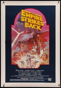 6j0097 EMPIRE STRIKES BACK linen studio style 1sh R1982 George Lucas sci-fi classic, Tom Jung art!