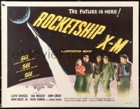 6j0058 ROCKETSHIP X-M linen 1/2sh 1950 Lloyd Bridges in the 1st story of man's conquest of space!