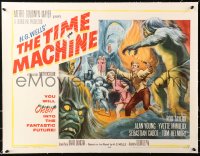 6j0062 TIME MACHINE linen style A 1/2sh 1960 H.G. Wells, George Pal, Reynold Brown sci-fi artwork!