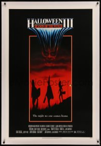 6j0109 HALLOWEEN III linen 1sh 1982 Season of the Witch, horror sequel, the night no one comes home!