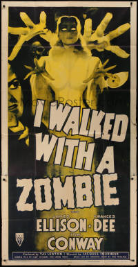 6k0140 I WALKED WITH A ZOMBIE style A 3sh R1952 Val Lewton & Jacques Tourneur, striking & very rare!