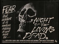 6k0142 NIGHT OF THE LIVING DEAD British quad 1969 George Romero classic, close-up skull, ultra rare!