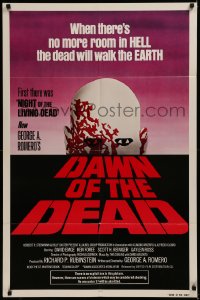 6k0090 DAWN OF THE DEAD 1sh 1979 George Romero, no more room in HELL for the dead, Powers art!