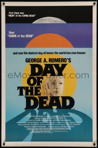 6k0218 DAY OF THE DEAD 1sh 1985 George Romero's Night of the Living Dead zombie horror sequel!