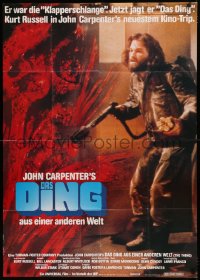 6k0061 THING German 33x47 1982 John Carpenter sci-fi horror, different image of Kurt Russell, rare!