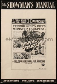 6k0035 REVENGE OF THE CREATURE pressbook 1955 lots of cool 3-D ads & info about both releases!