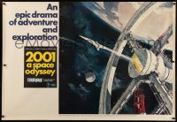 6k0001 2001: A SPACE ODYSSEY Cinerama subway poster 1968 Kubrick, Bob McCall space wheel art!